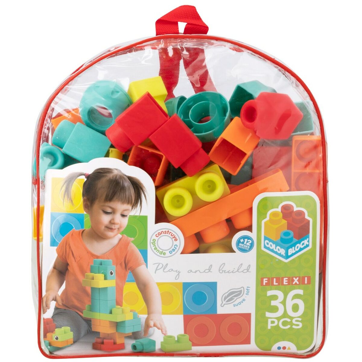 Set de Construcție Color Block Geantă 36 Piese (6 Unități) - Jucarii si jocuri