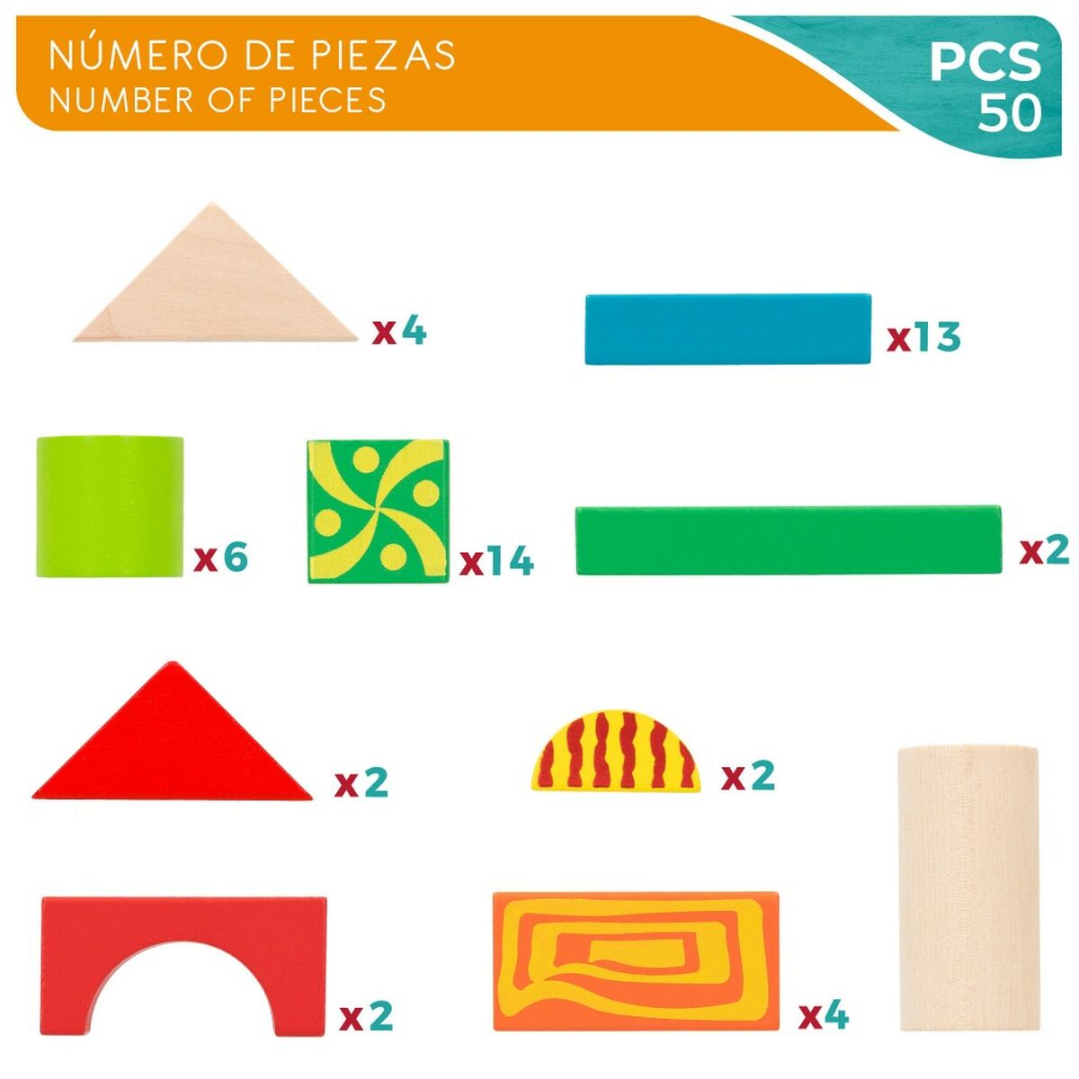 Set de Construcție Woomax 50 Piese (6 Unități) - Jucarii si jocuri