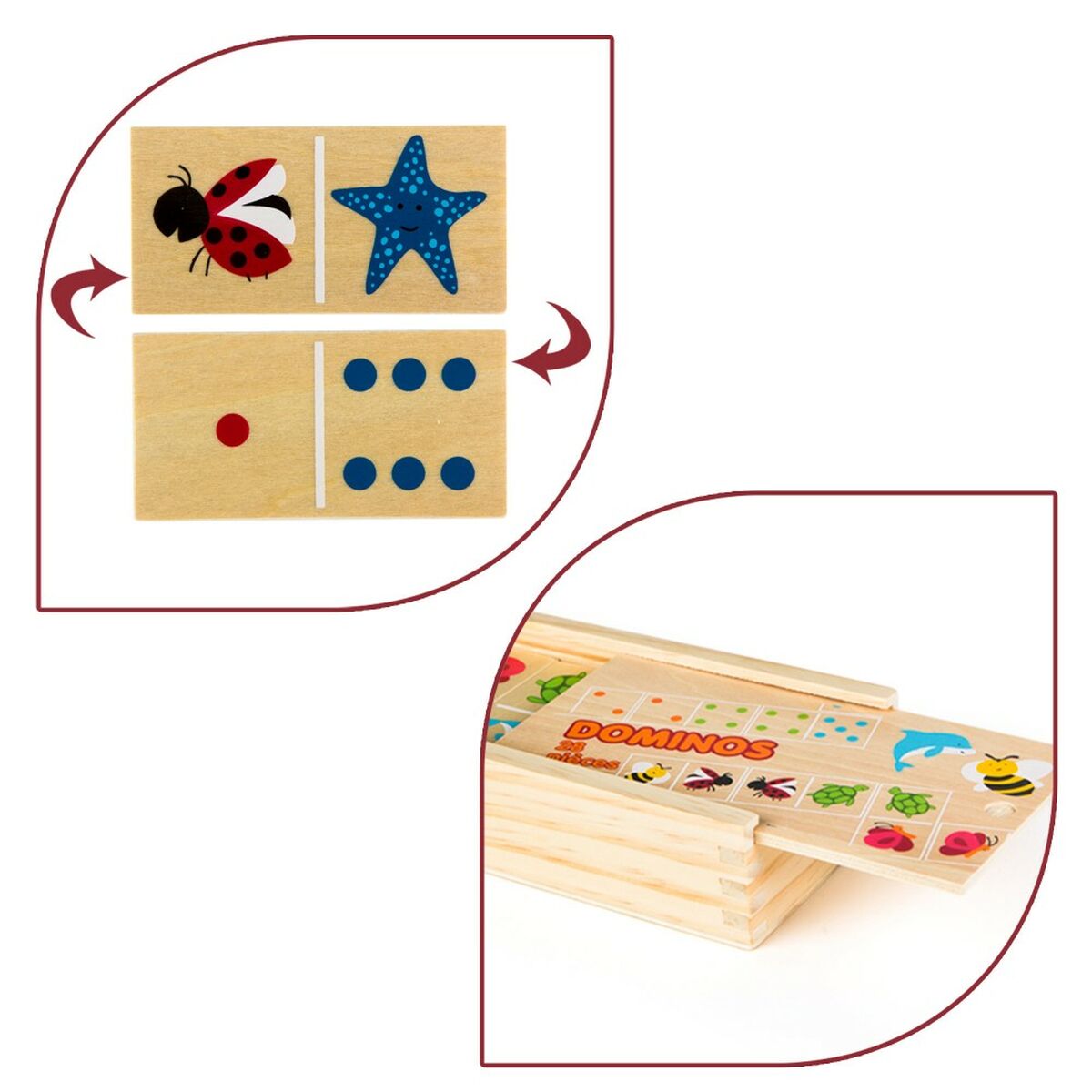 Domino Woomax animale (12 Unități) - Jucarii si jocuri, Jocuri și accesorii