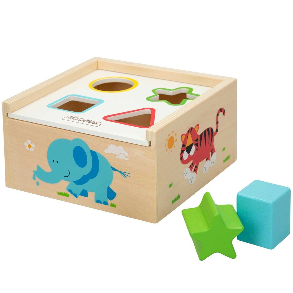 Puzzle pentru Copii din Lemn Woomax Forme 13,5 x 7,5 x 13 cm (6 Unități) - Bebelus, Jucăriile copilăriei timpurii