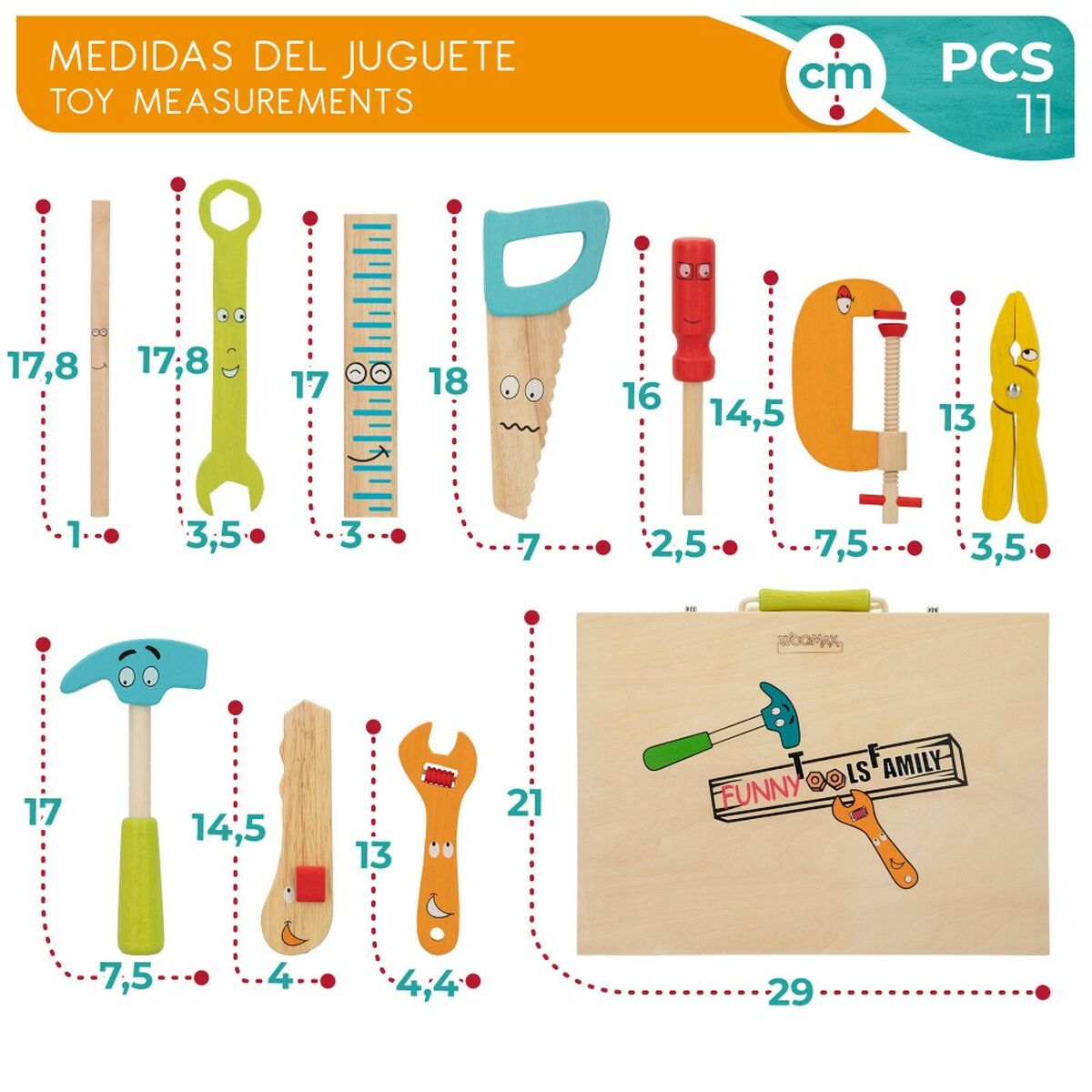 Set deunelte pentru copii Woomax 11 Piese 2 Unități - Jucarii si jocuri, Imitații de jocuri