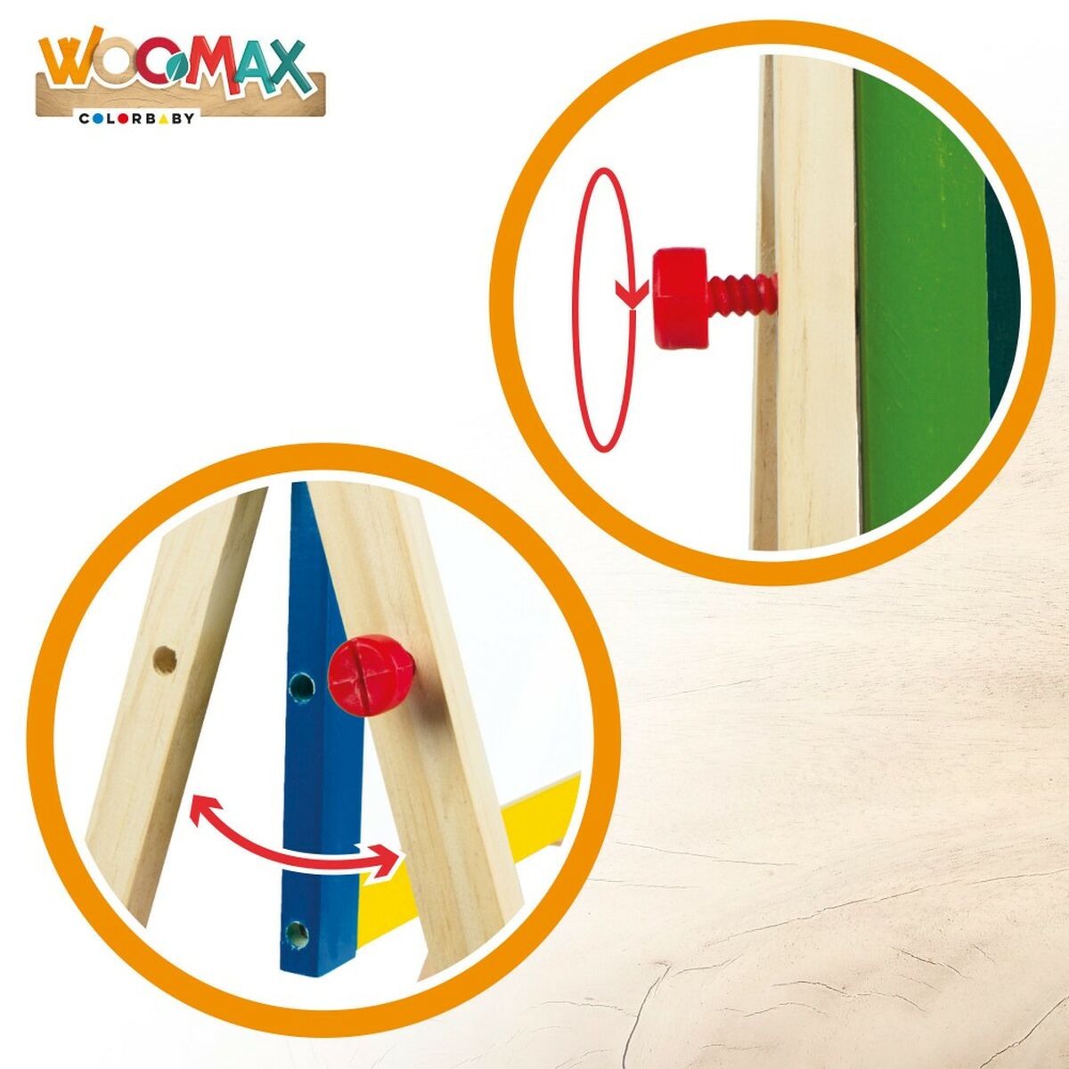 Tablă 2 în 1 Woomax 5 Piese 37,5 x 65 x 30,5 cm 4 Unități - Jucarii si jocuri, Activități creative