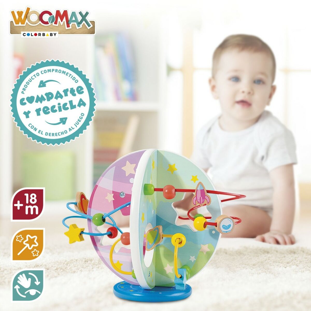 Centru de activităţi Woomax 2 Unități 25,5 x 20,5 x 20 cm - Bebelus, Jucăriile copilăriei timpurii
