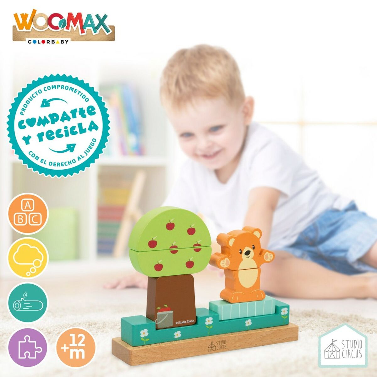 Joc de Construcții cu Plăci Woomax 8 Piese (6 Unități) - Jucarii si jocuri