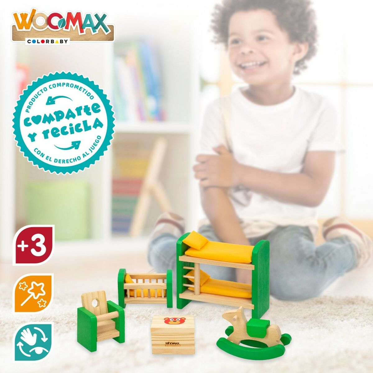 Doll's house bedroom Woomax (6 Unități) - Jucarii si jocuri, Păpuși și accesorii