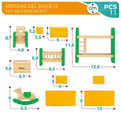 Doll's house bedroom Woomax (6 Unități) - Jucarii si jocuri, Păpuși și accesorii