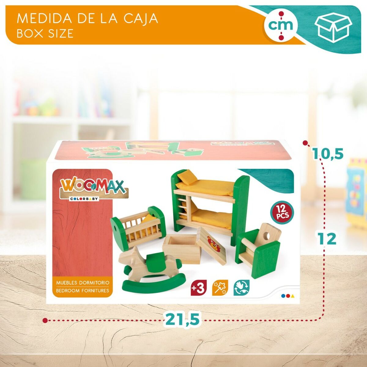 Doll's house bedroom Woomax (6 Unități) - Jucarii si jocuri, Păpuși și accesorii