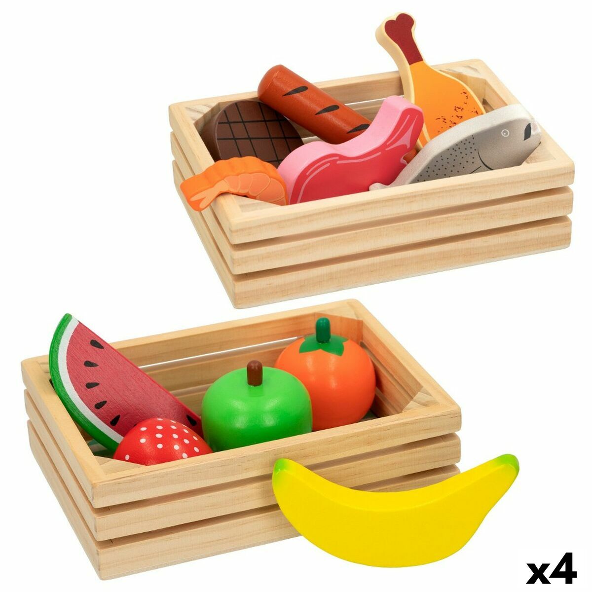 Set de Alimente de Jucărie Woomax 12 Piese (4 Unități) - Jucarii si jocuri, Imitații de jocuri