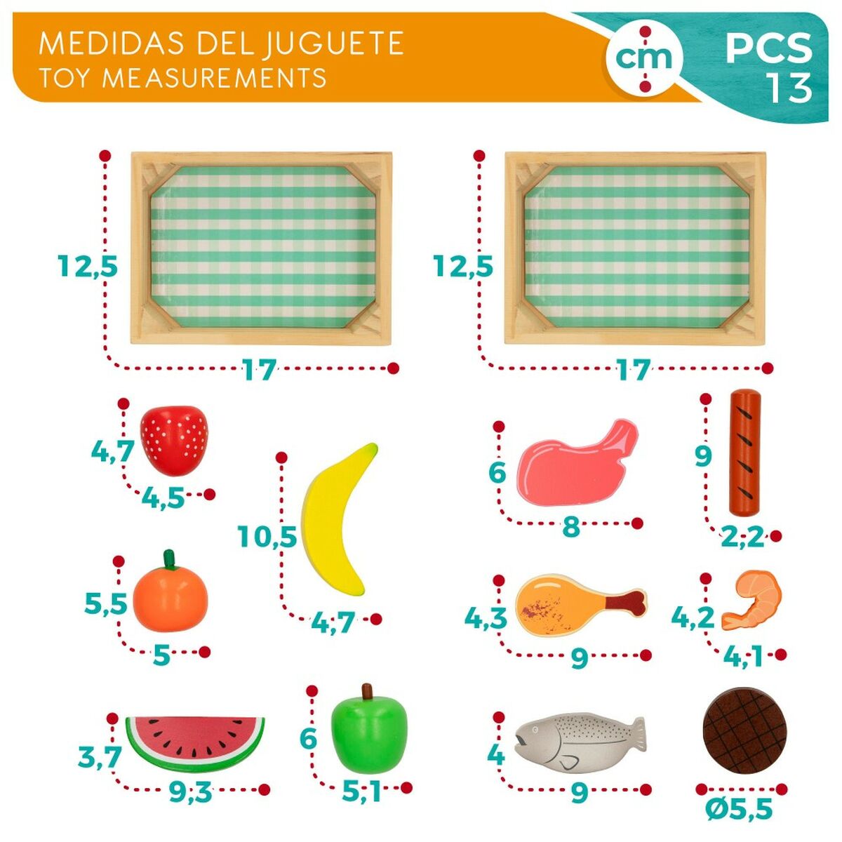 Set de Alimente de Jucărie Woomax 12 Piese (4 Unități) - Jucarii si jocuri, Imitații de jocuri