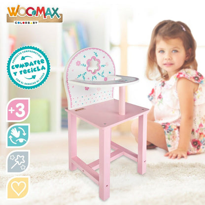 Scaun înalt Woomax 25 x 55 x 20 cm Păpuși Alb Roz 2 Unități - Jucarii si jocuri, Păpuși și accesorii