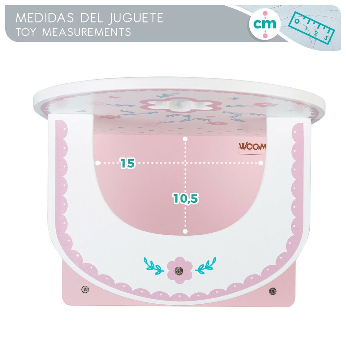 Scaun înalt Woomax 25 x 55 x 20 cm Păpuși Alb Roz 2 Unități - Jucarii si jocuri, Păpuși și accesorii