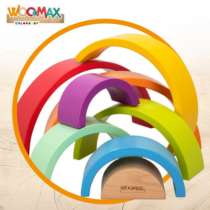 Puzzle pentru Copii din Lemn Woomax Curcubeu 8 Piese 4 Unități - Jucarii si jocuri, Puzzle-uri și puzzle-uri
