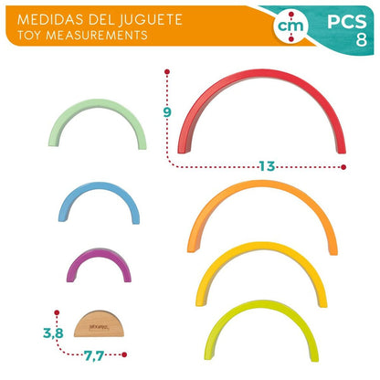 Puzzle pentru Copii din Lemn Woomax Curcubeu 8 Piese 4 Unități - Jucarii si jocuri, Puzzle-uri și puzzle-uri