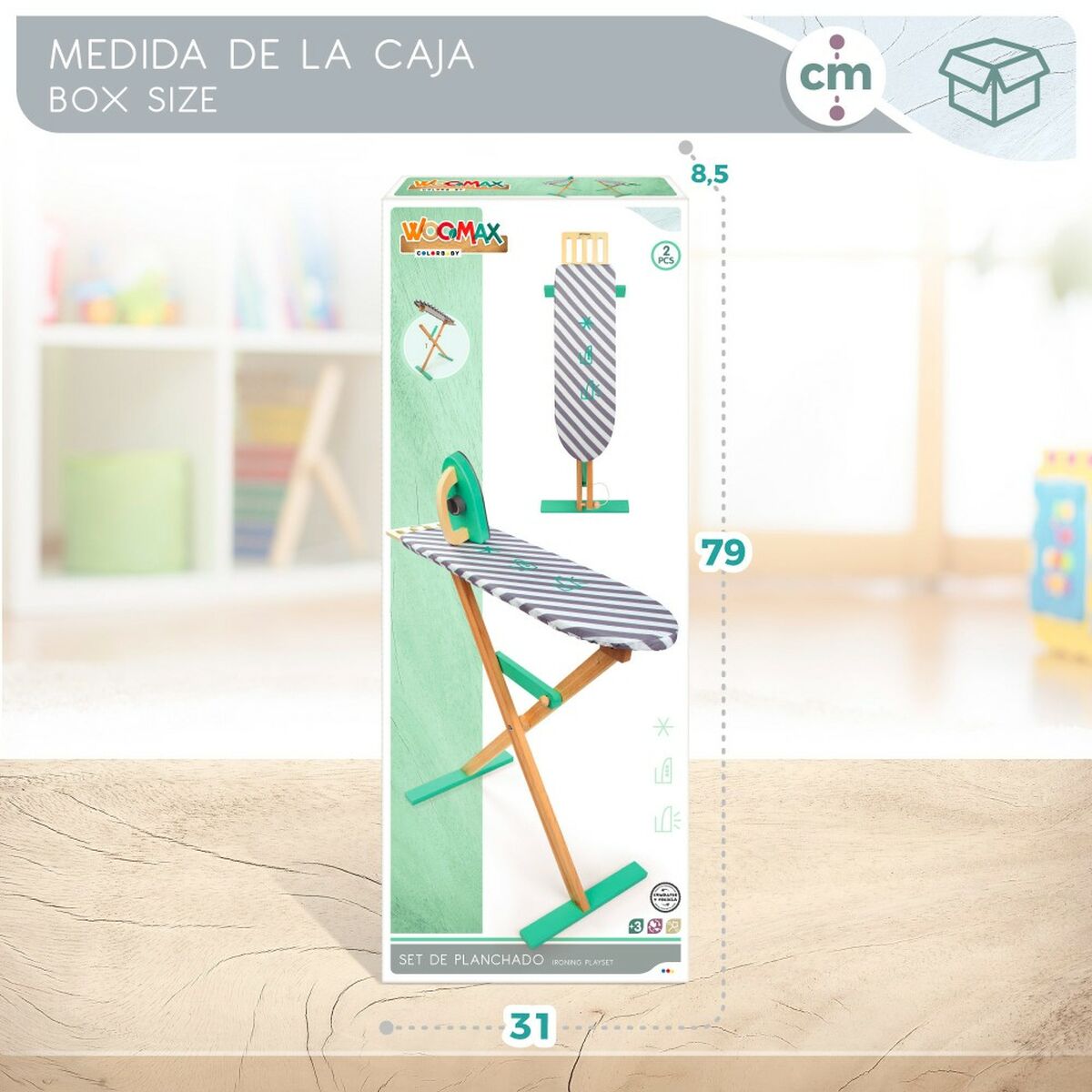 Masă de Călcat Woomax Jucărie 2 Piese 71,5 x 61,5 x 19 cm (4 Unități) - Jucarii si jocuri, Imitații de jocuri