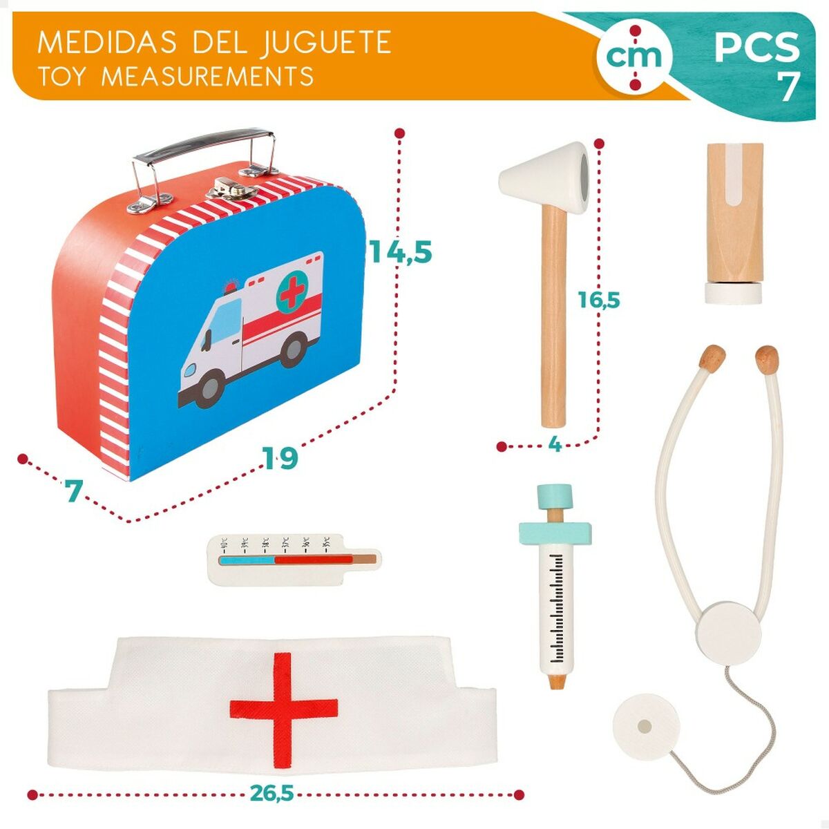 Trusă medicală de jucărie cu accesorii Woomax (6 Unități) - Jucarii si jocuri, Imitații de jocuri