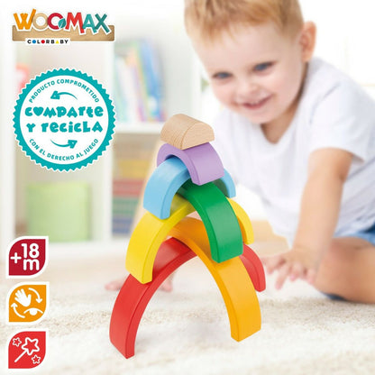 Joc de Îndemânare Woomax Curcubeu 21 x 10 x 3,5 cm (12 Unități) - Bebelus, Jucăriile copilăriei timpurii