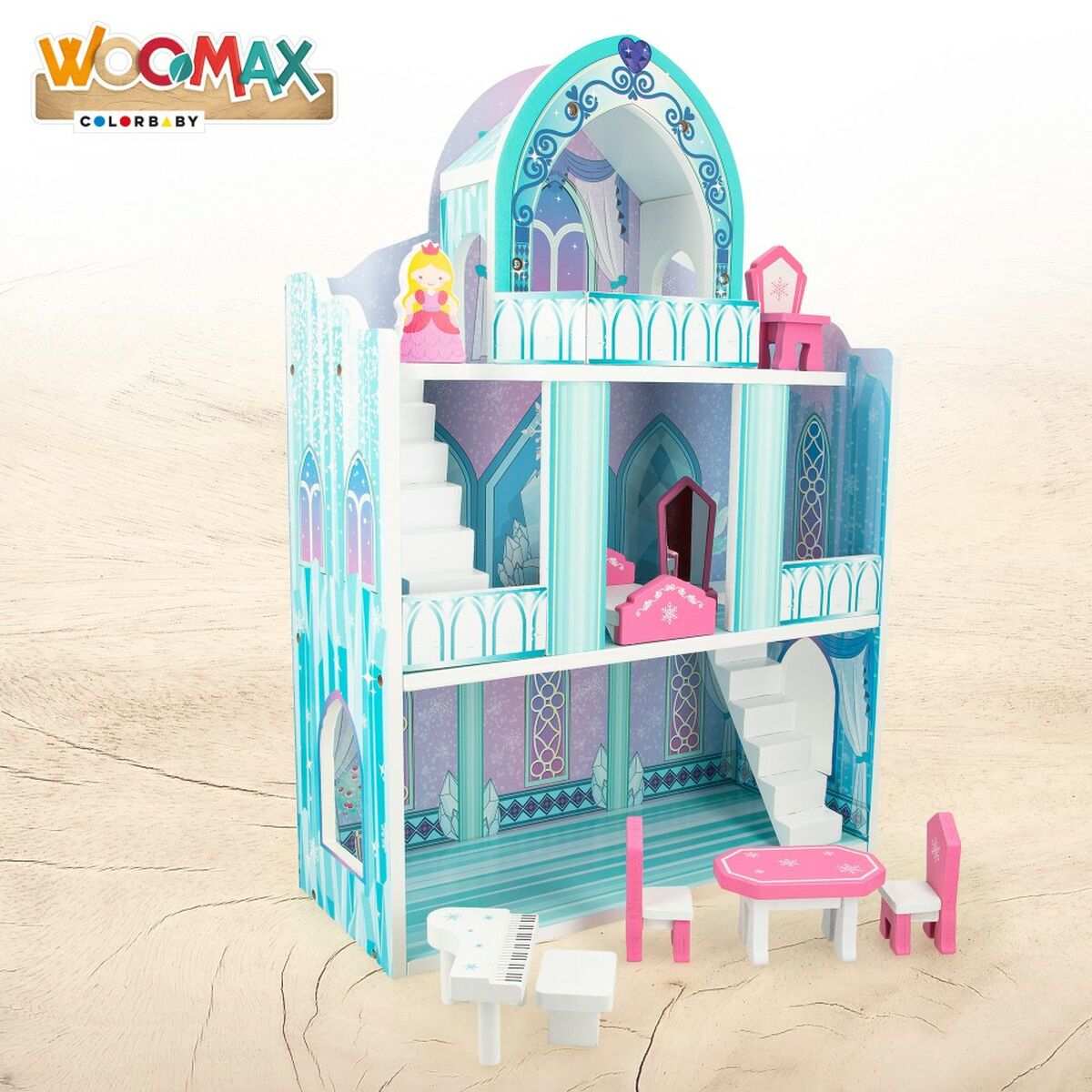 Casă în Miniatură Woomax 9 Piese 2 Unități 37 x 53,5 x 15 cm - Jucarii si jocuri, Păpuși și accesorii