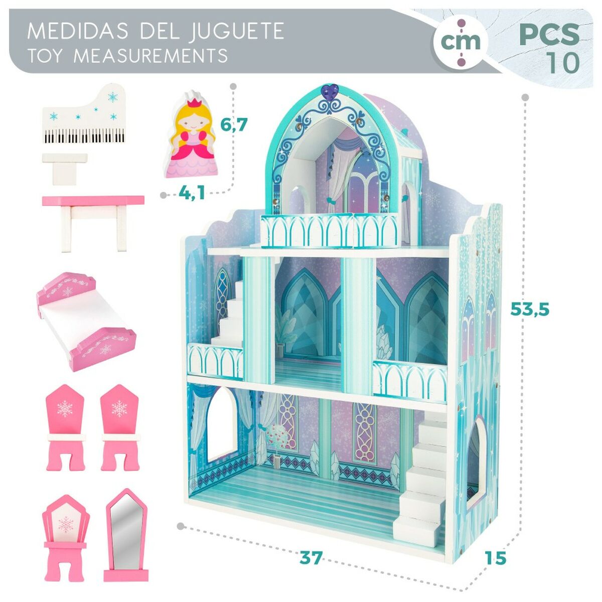 Casă în Miniatură Woomax 9 Piese 2 Unități 37 x 53,5 x 15 cm - Jucarii si jocuri, Păpuși și accesorii