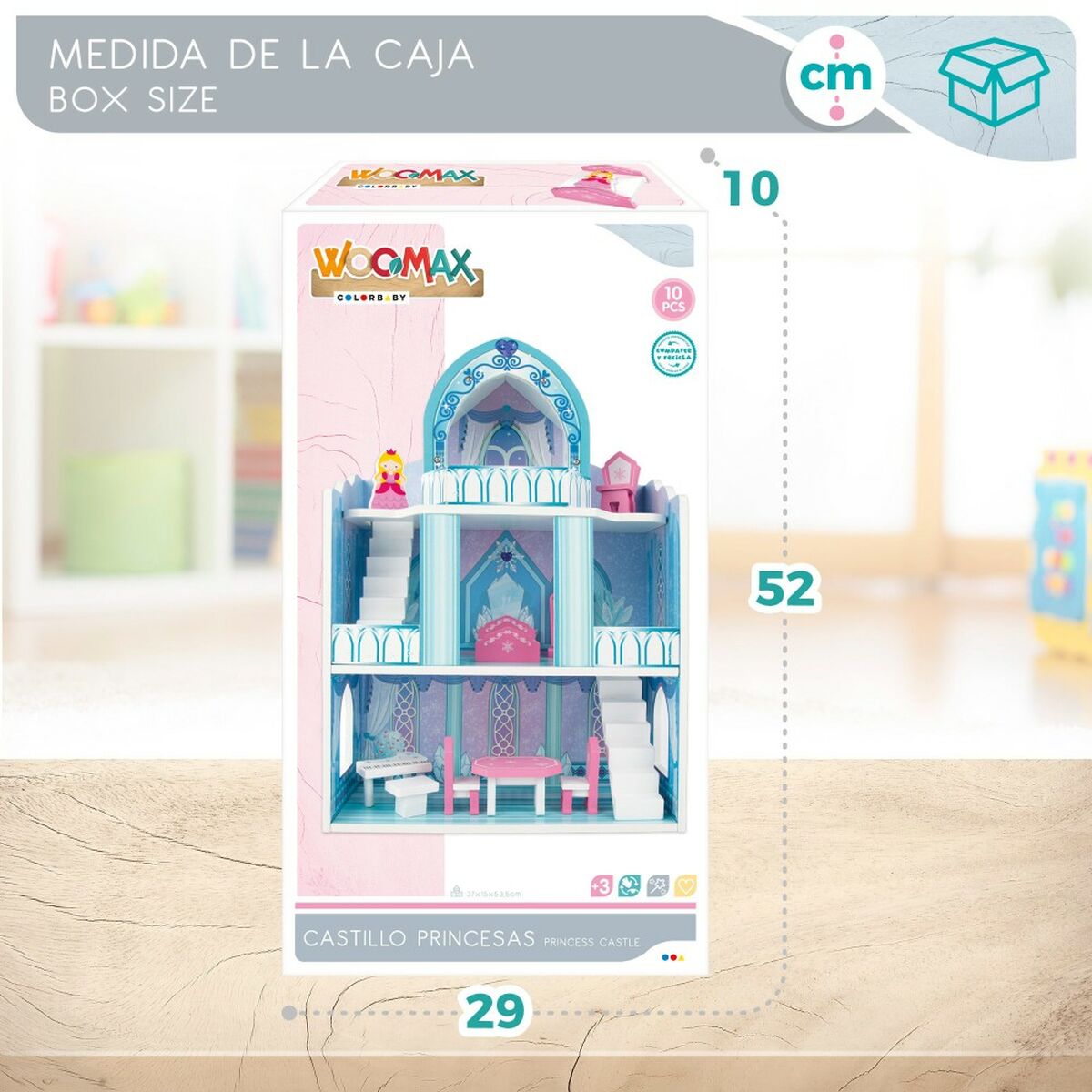 Casă în Miniatură Woomax 9 Piese 2 Unități 37 x 53,5 x 15 cm - Jucarii si jocuri, Păpuși și accesorii