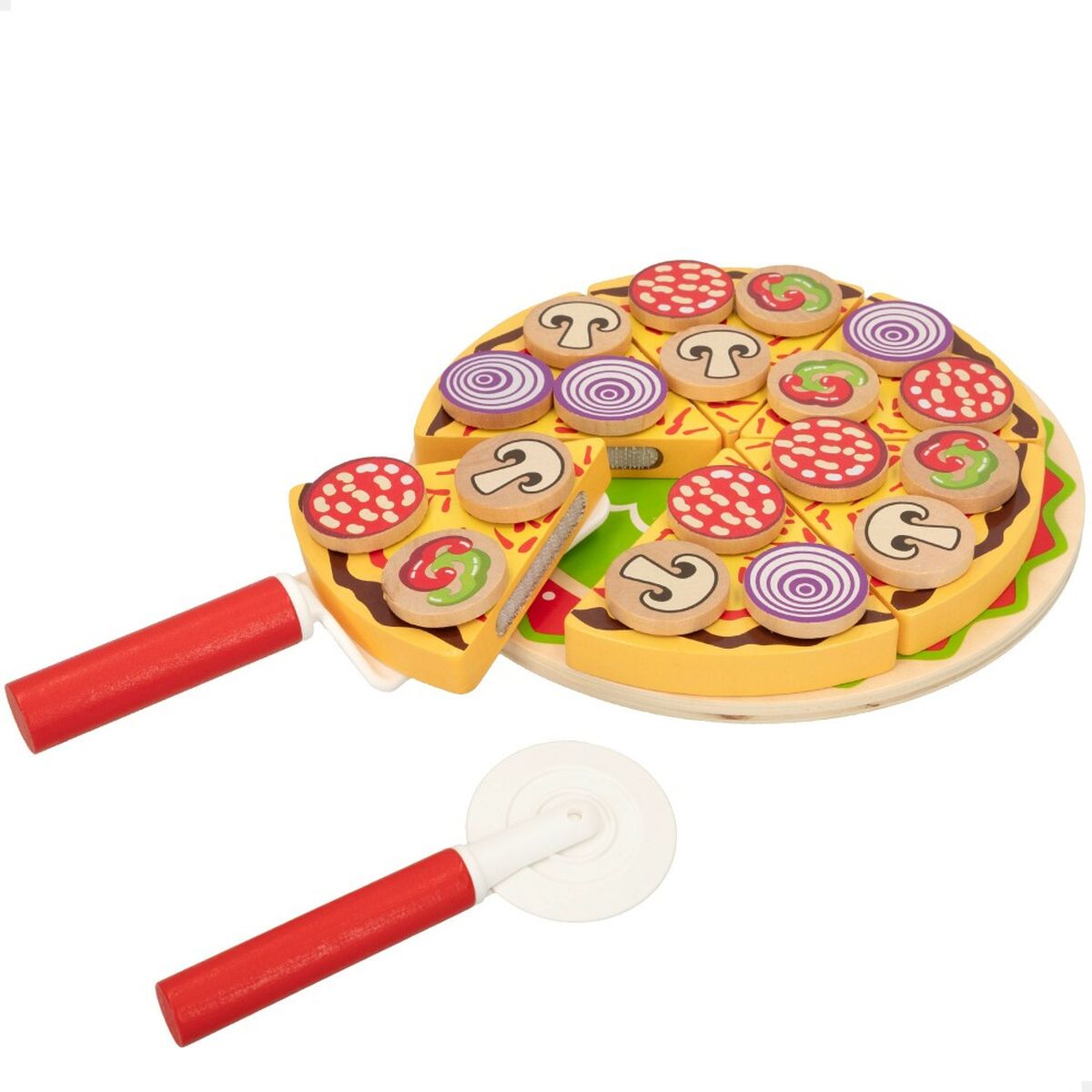 Joc din lemn Woomax Pizza 27 Piese (6 Unități) - Jucarii si jocuri, Imitații de jocuri