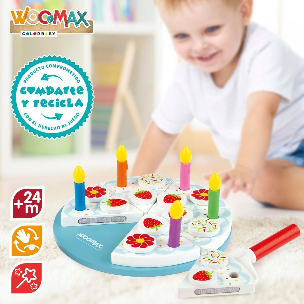 Joc din lemn Woomax Tarta 26 Piese (6 Unități) - Jucarii si jocuri, Imitații de jocuri