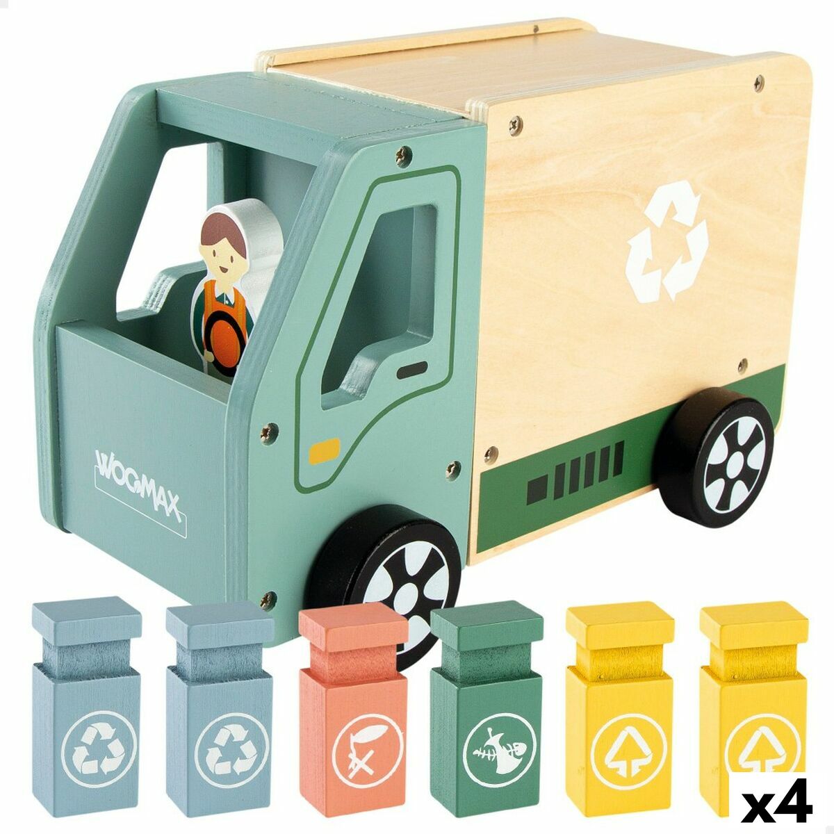 Autogunoieră Woomax Jucărie 8 Piese 24 x 15 x 13,5 cm (4 Unități) - Jucarii si jocuri, Vehicule
