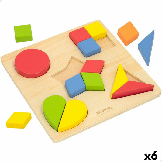 Puzzle pentru Copii din Lemn Woomax Forme + 12 Luni 16 Piese (6 Unități) - Jucarii si jocuri, Puzzle-uri și puzzle-uri