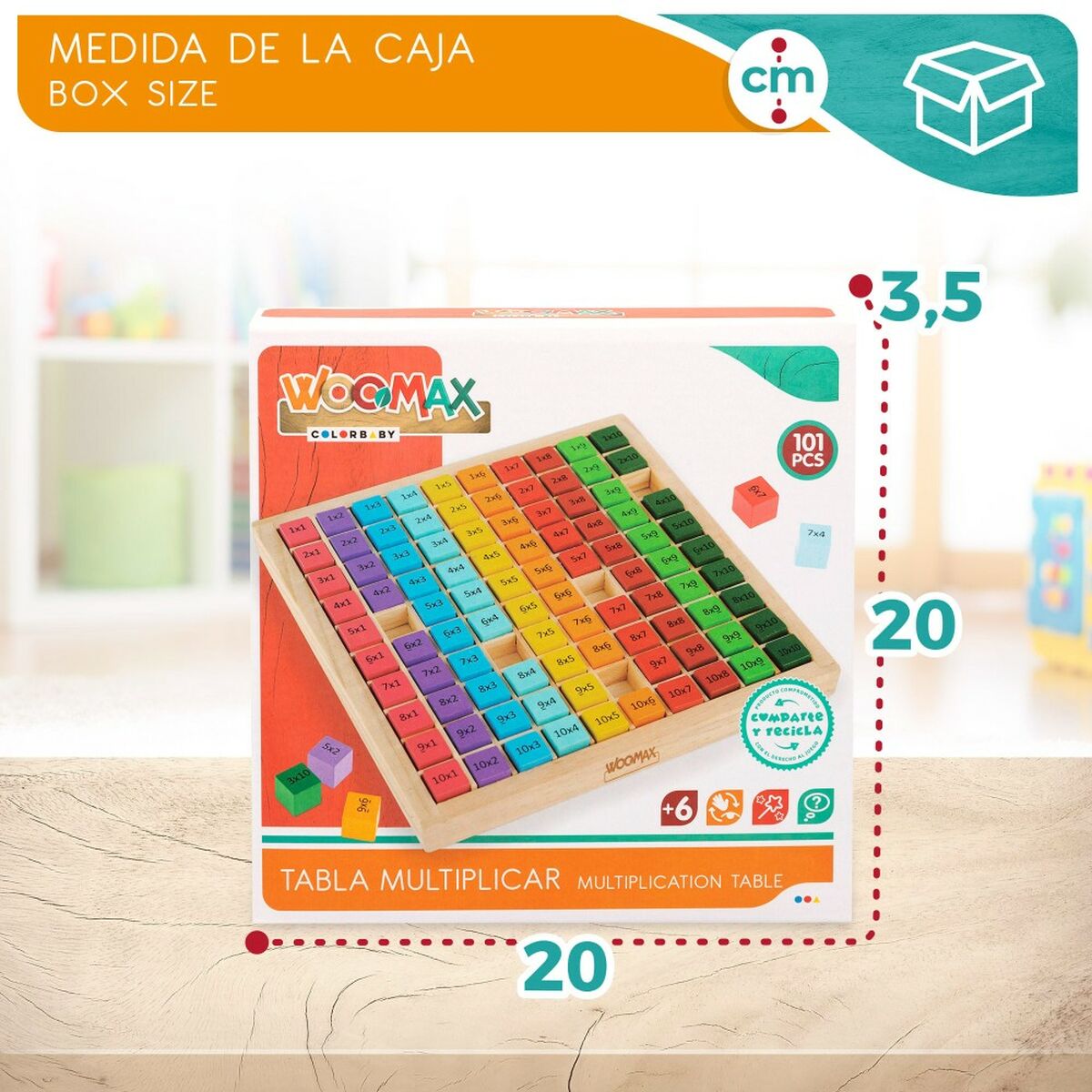 Joc de Îndemânare Woomax 101 Piese 19 x 2 x 19 cm (6 Unități) - Bebelus, Jucăriile copilăriei timpurii