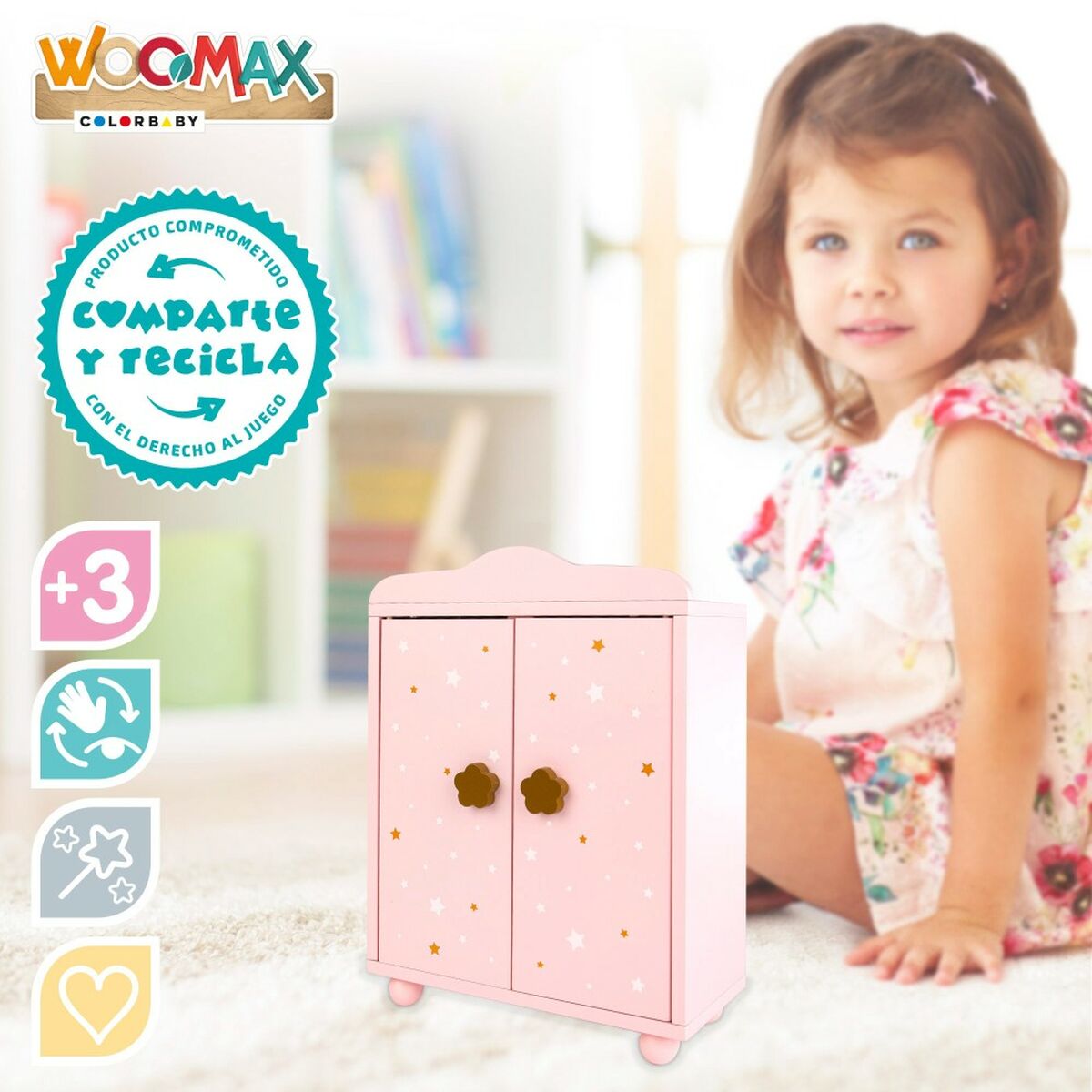 Dulap Woomax Păpuși Roz - Jucarii si jocuri, Păpuși și accesorii