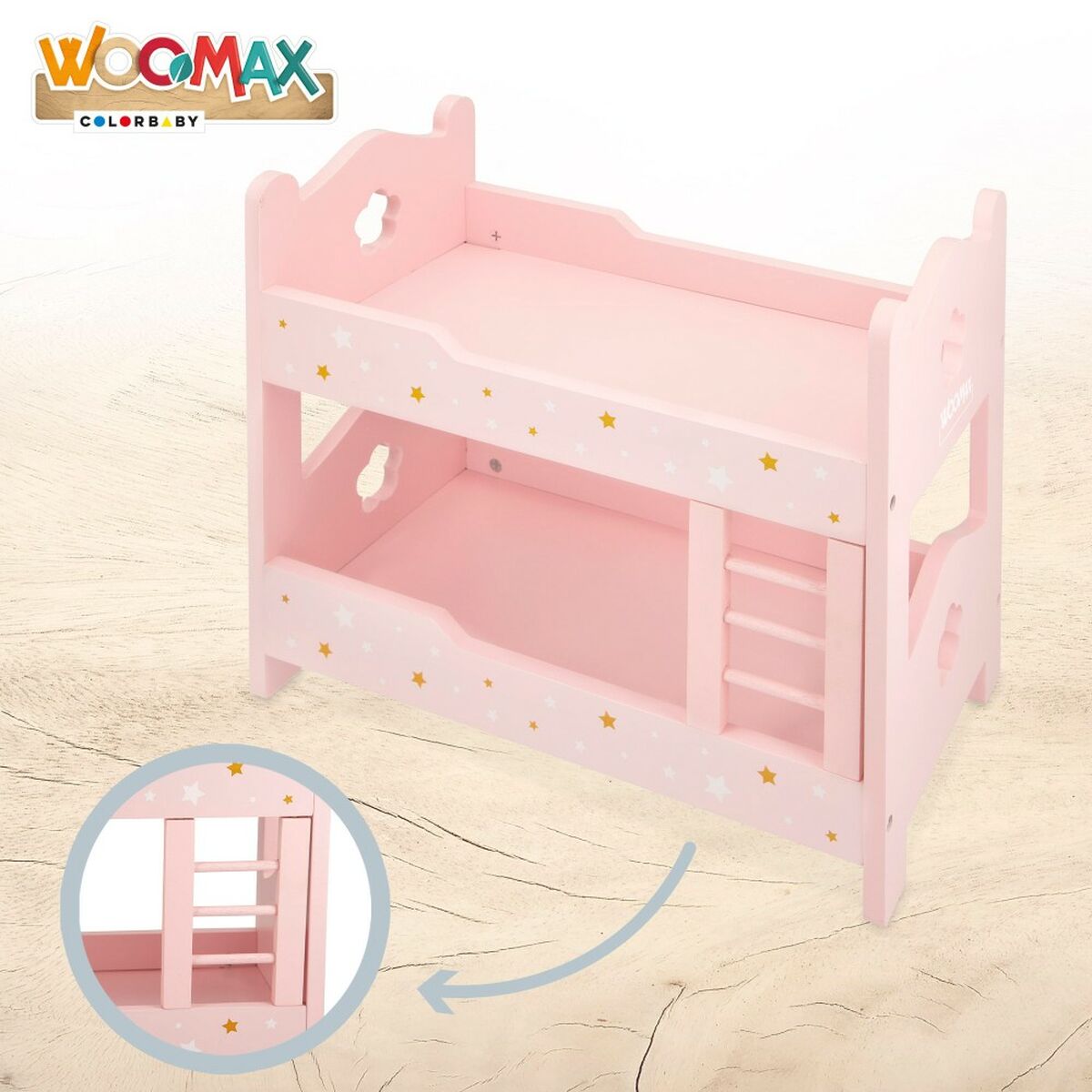 Pat supraetajat Woomax Roz 4 Unități 31 x 26 x 16 cm - Jucarii si jocuri, Păpuși și accesorii