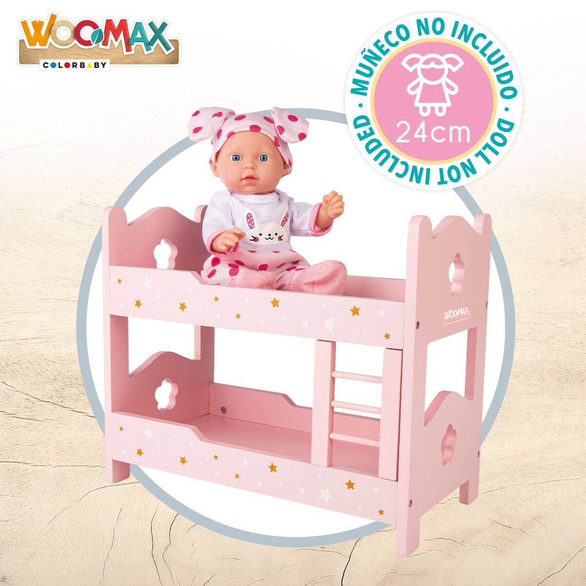 Pat supraetajat Woomax Roz 4 Unități 31 x 26 x 16 cm - Jucarii si jocuri, Păpuși și accesorii