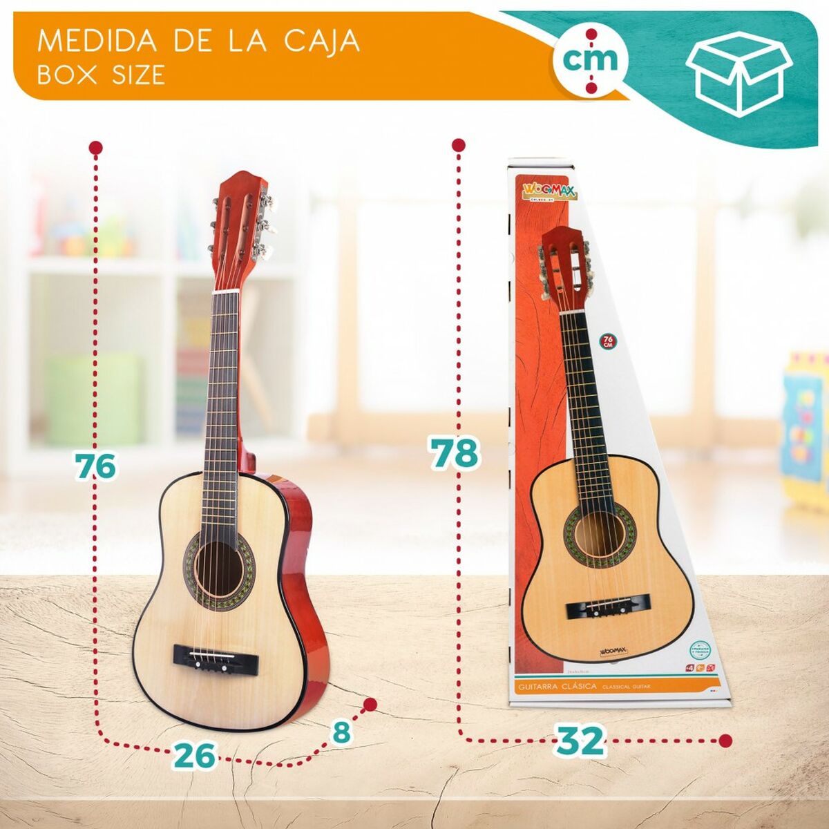 Chitară pentru Copii Woomax 76 cm - Jucarii si jocuri, Instrumente muzicale pentru copii