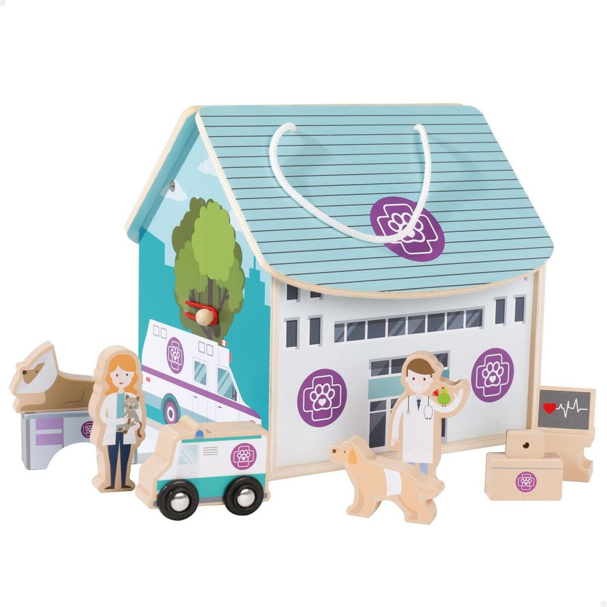 Playset Woomax Veterinar 9 Piese 4 Unități 19 x 18 x 19 cm - Jucarii si jocuri, Păpuși și figurine