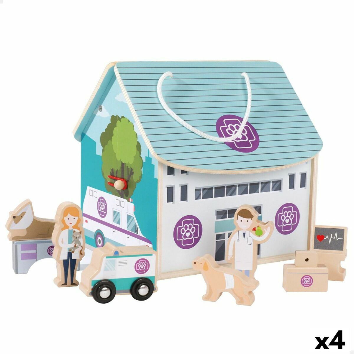 Playset Woomax Veterinar 9 Piese 4 Unități 19 x 18 x 19 cm - Jucarii si jocuri, Păpuși și figurine