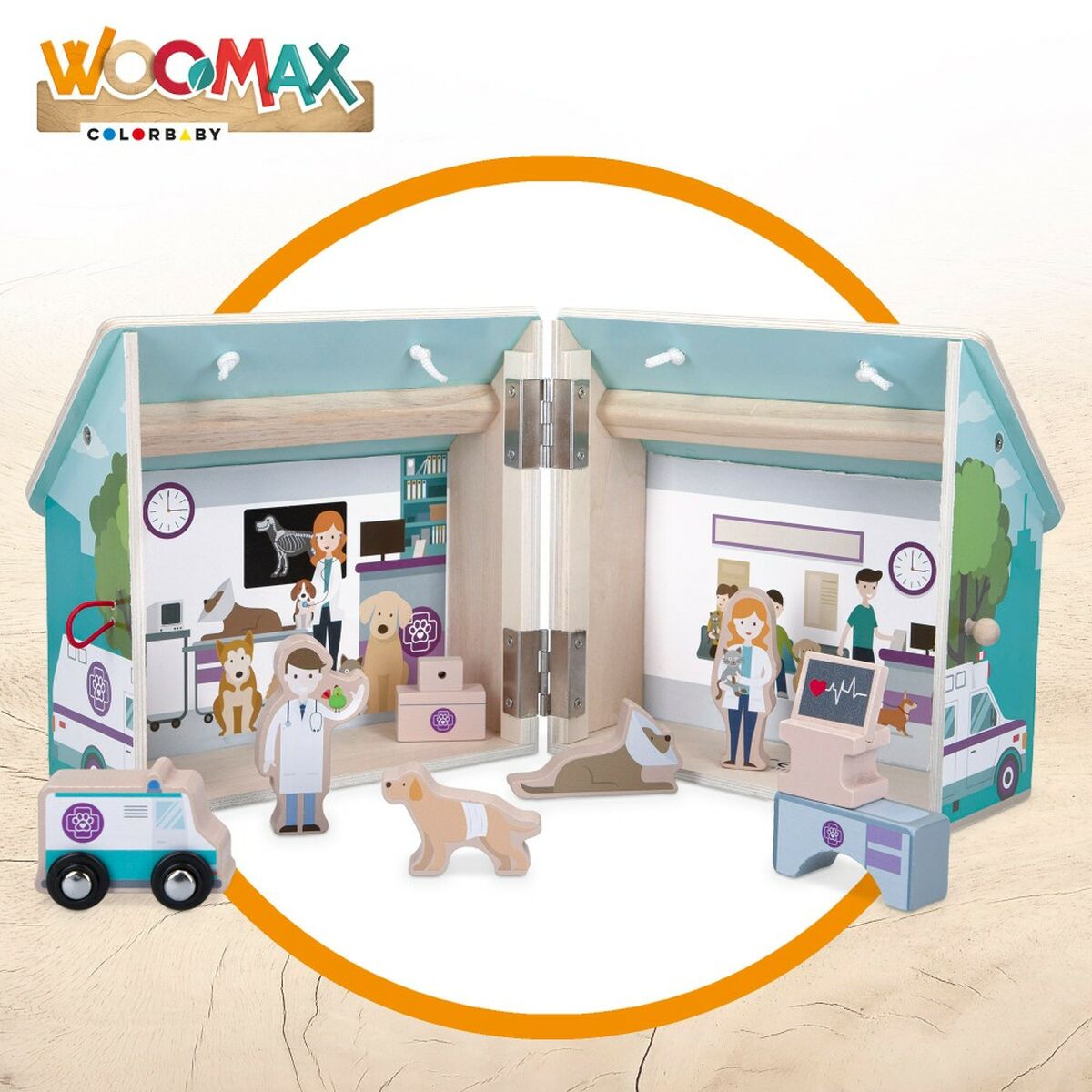Playset Woomax Veterinar 9 Piese 4 Unități 19 x 18 x 19 cm - Jucarii si jocuri, Păpuși și figurine