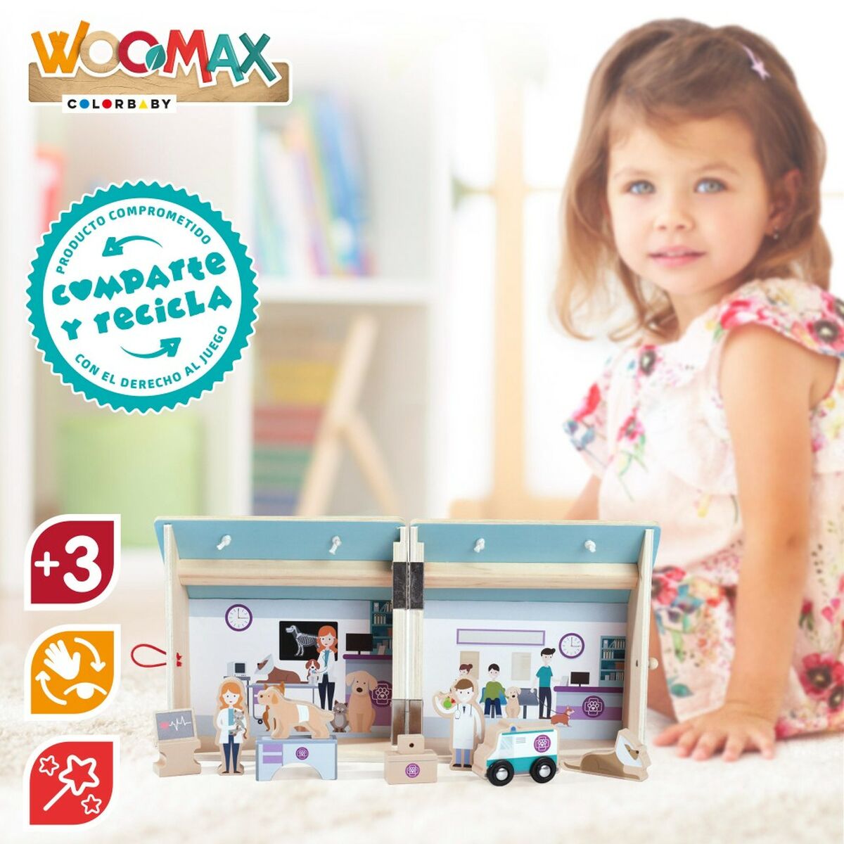 Playset Woomax Veterinar 9 Piese 4 Unități 19 x 18 x 19 cm - Jucarii si jocuri, Păpuși și figurine