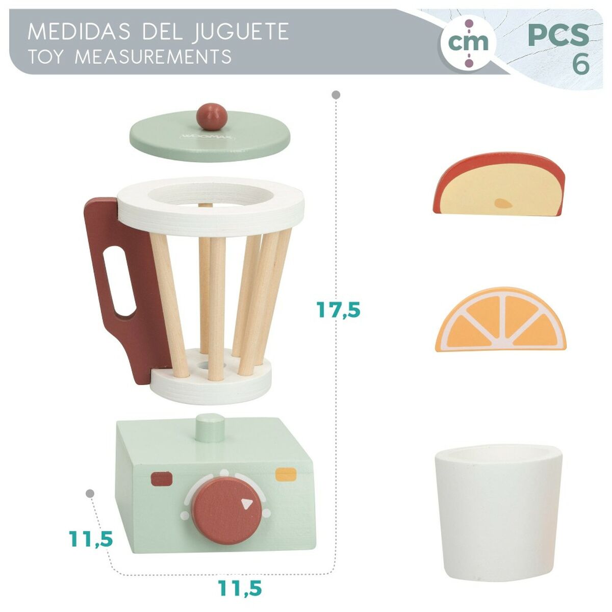 Mixer de jucărie Woomax 6 Piese 11,5 x 17,5 x 11,5 cm (6 Unități) - Jucarii si jocuri, Imitații de jocuri