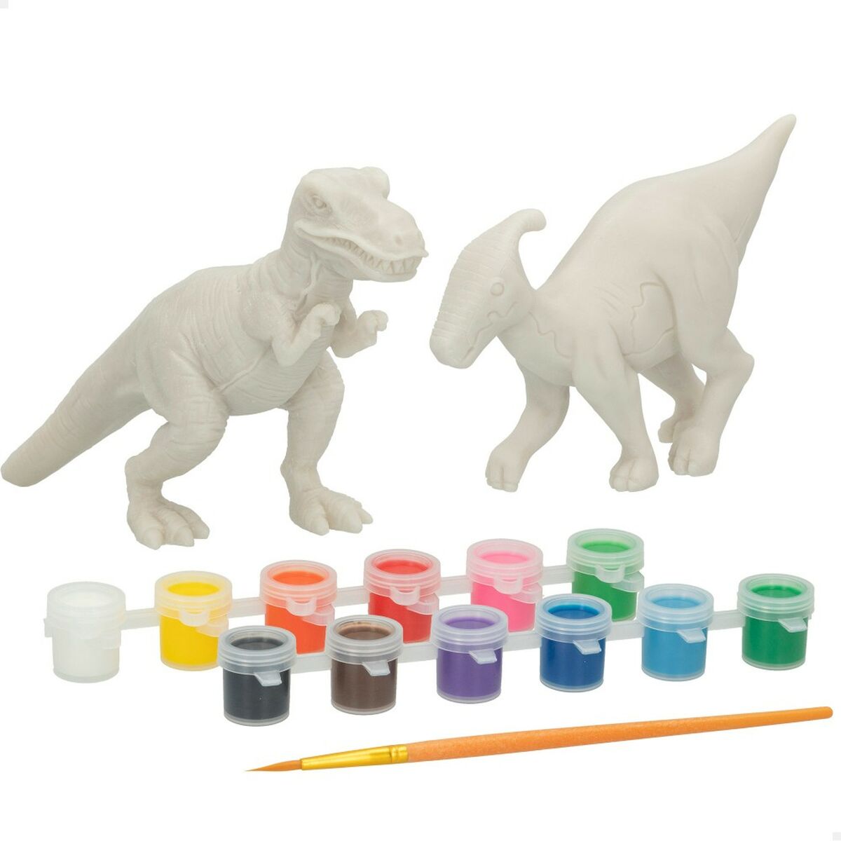Set de 2 Dinozauri PlayGo 15 Piese 6 Unități 14,5 x 9,5 x 5 cm Dinozauri Pentru pictură - Jucarii si jocuri, Păpuși și figurine