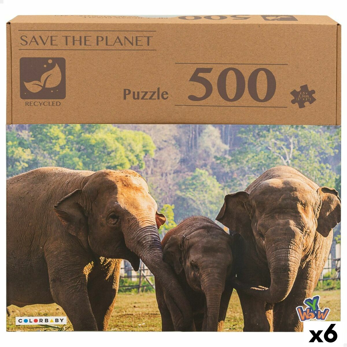 Puzzle Colorbaby Elephant 500 Piese 6 Unități 61 x 46 x 0,1 cm - Jucarii si jocuri, Puzzle-uri și puzzle-uri