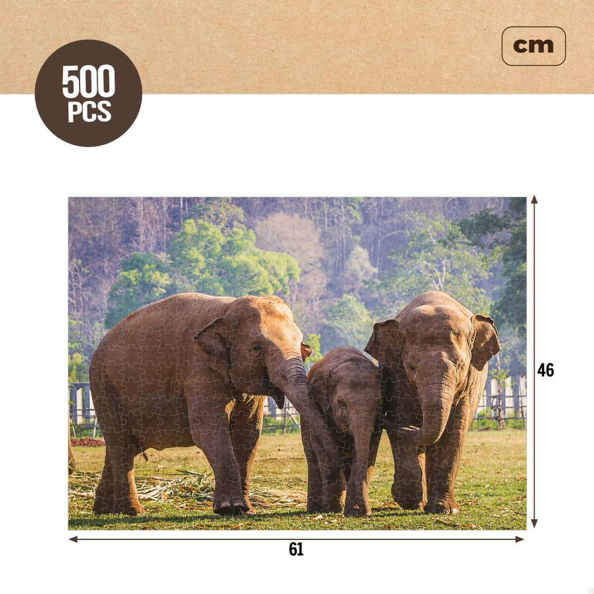 Puzzle Colorbaby Elephant 500 Piese 6 Unități 61 x 46 x 0,1 cm - Jucarii si jocuri, Puzzle-uri și puzzle-uri