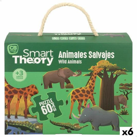 Puzzle pentru Copii Colorbaby Wild Animals 60 Piese 60 x 44 cm (6 Unități) - Jucarii si jocuri, Puzzle-uri și puzzle-uri