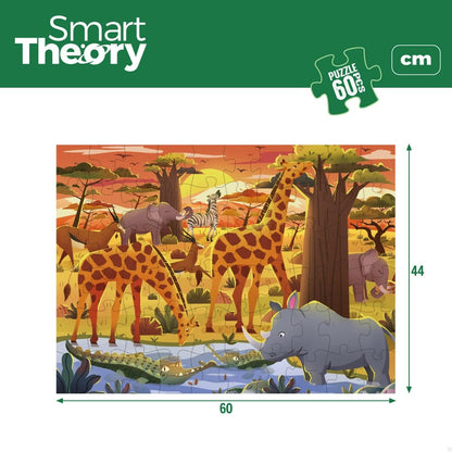 Puzzle pentru Copii Colorbaby Wild Animals 60 Piese 60 x 44 cm (6 Unități) - Jucarii si jocuri, Puzzle-uri și puzzle-uri
