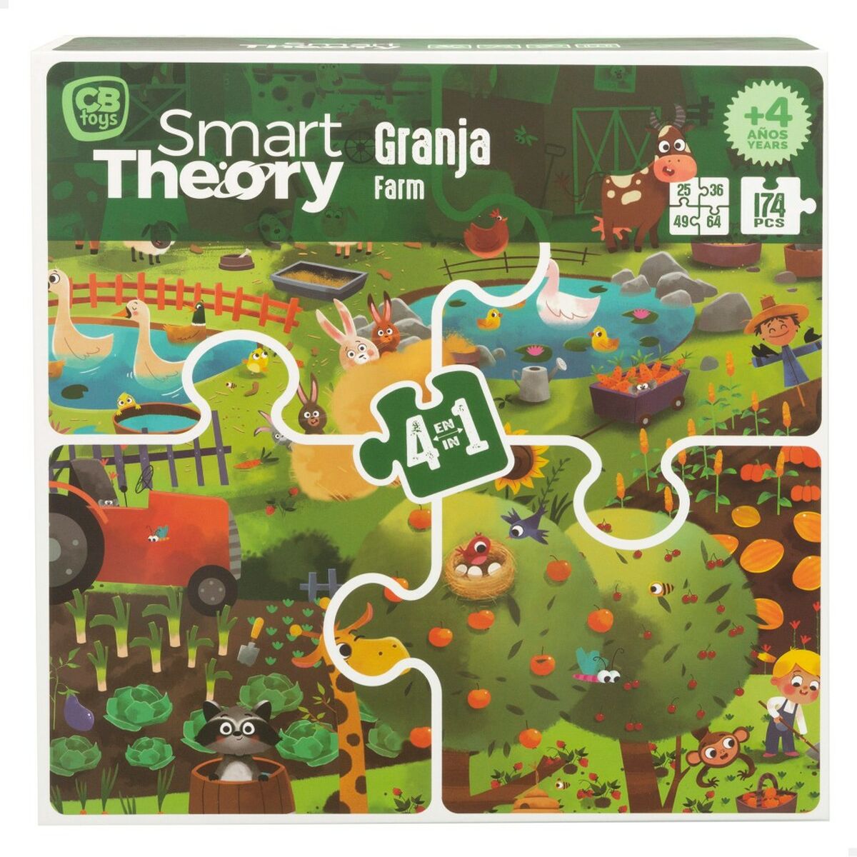 Puzzle pentru Copii Colorbaby 4-ia-1 174 Piese Fermă 68 x 68 cm (6 Unități) - Jucarii si jocuri, Puzzle-uri și puzzle-uri