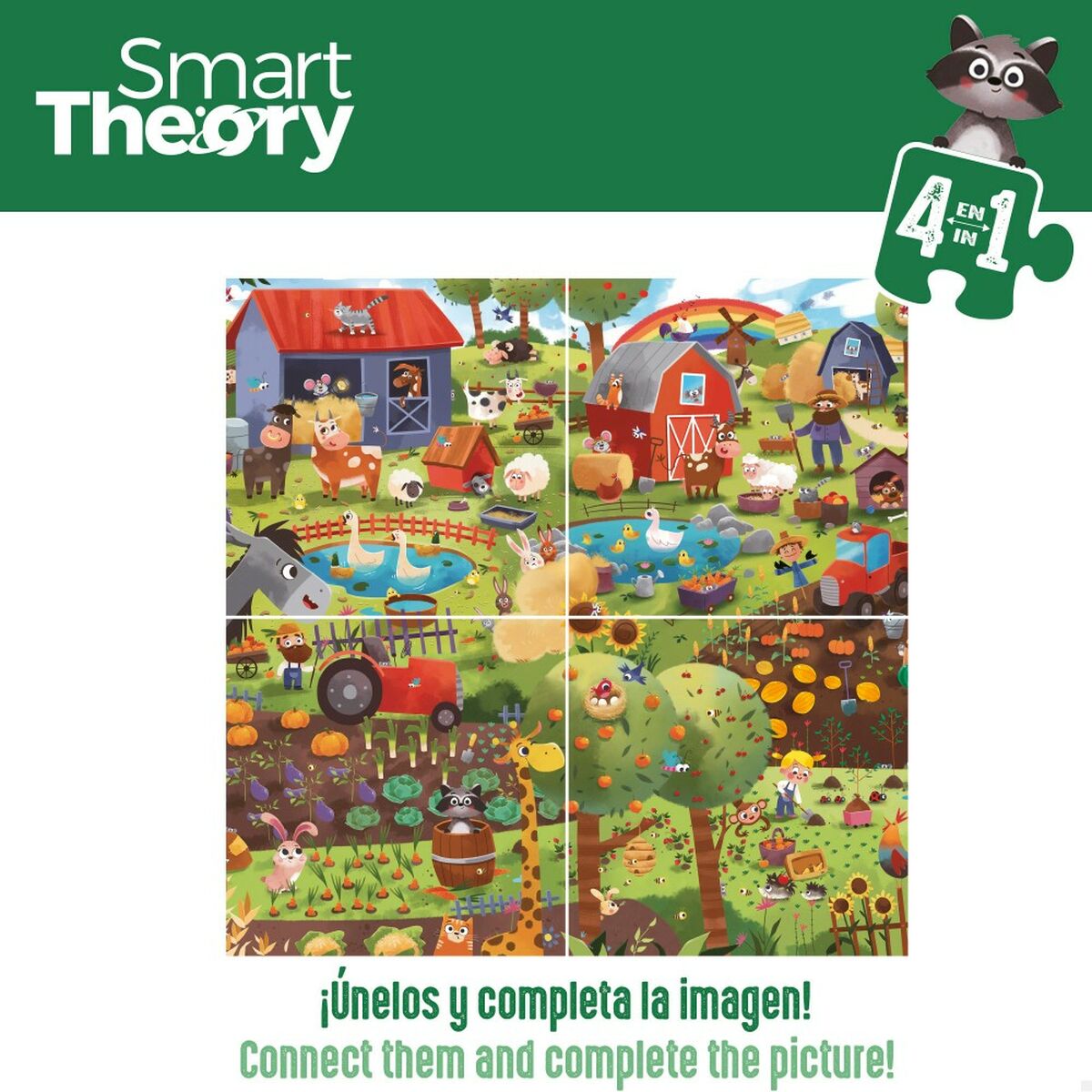 Puzzle pentru Copii Colorbaby 4-ia-1 174 Piese Fermă 68 x 68 cm (6 Unități) - Jucarii si jocuri, Puzzle-uri și puzzle-uri