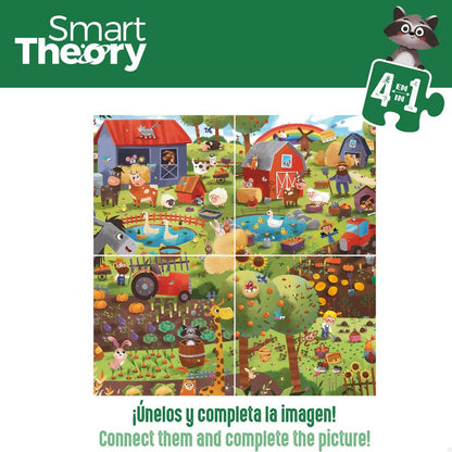 Puzzle pentru Copii Colorbaby 4-ia-1 174 Piese Fermă 68 x 68 cm (6 Unități) - Jucarii si jocuri, Puzzle-uri și puzzle-uri
