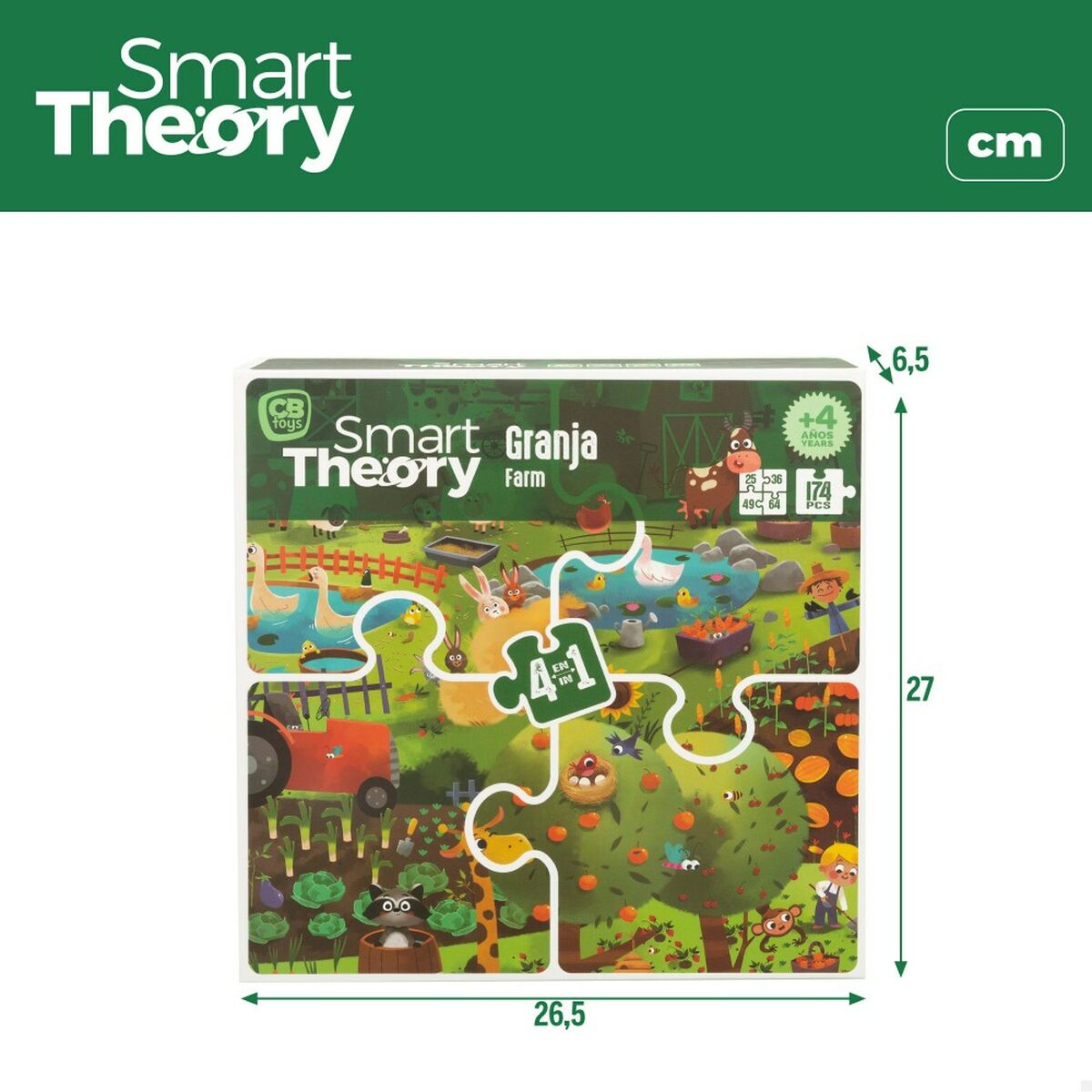 Puzzle pentru Copii Colorbaby 4-ia-1 174 Piese Fermă 68 x 68 cm (6 Unități) - Jucarii si jocuri, Puzzle-uri și puzzle-uri