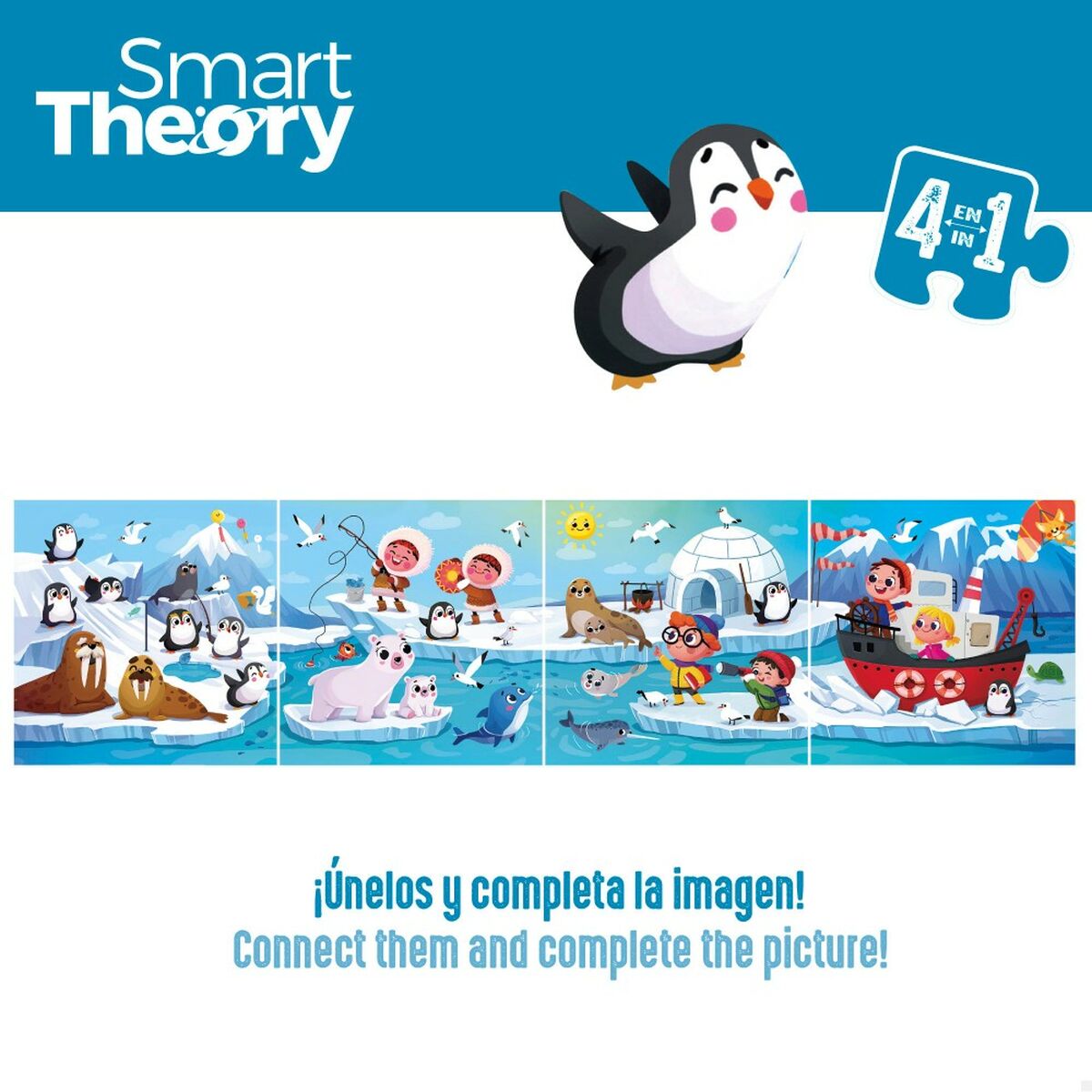 Puzzle pentru Copii Colorbaby Artic 4-ia-1 174 Piese 136 x 34 cm (6 Unități) - Jucarii si jocuri, Puzzle-uri și puzzle-uri