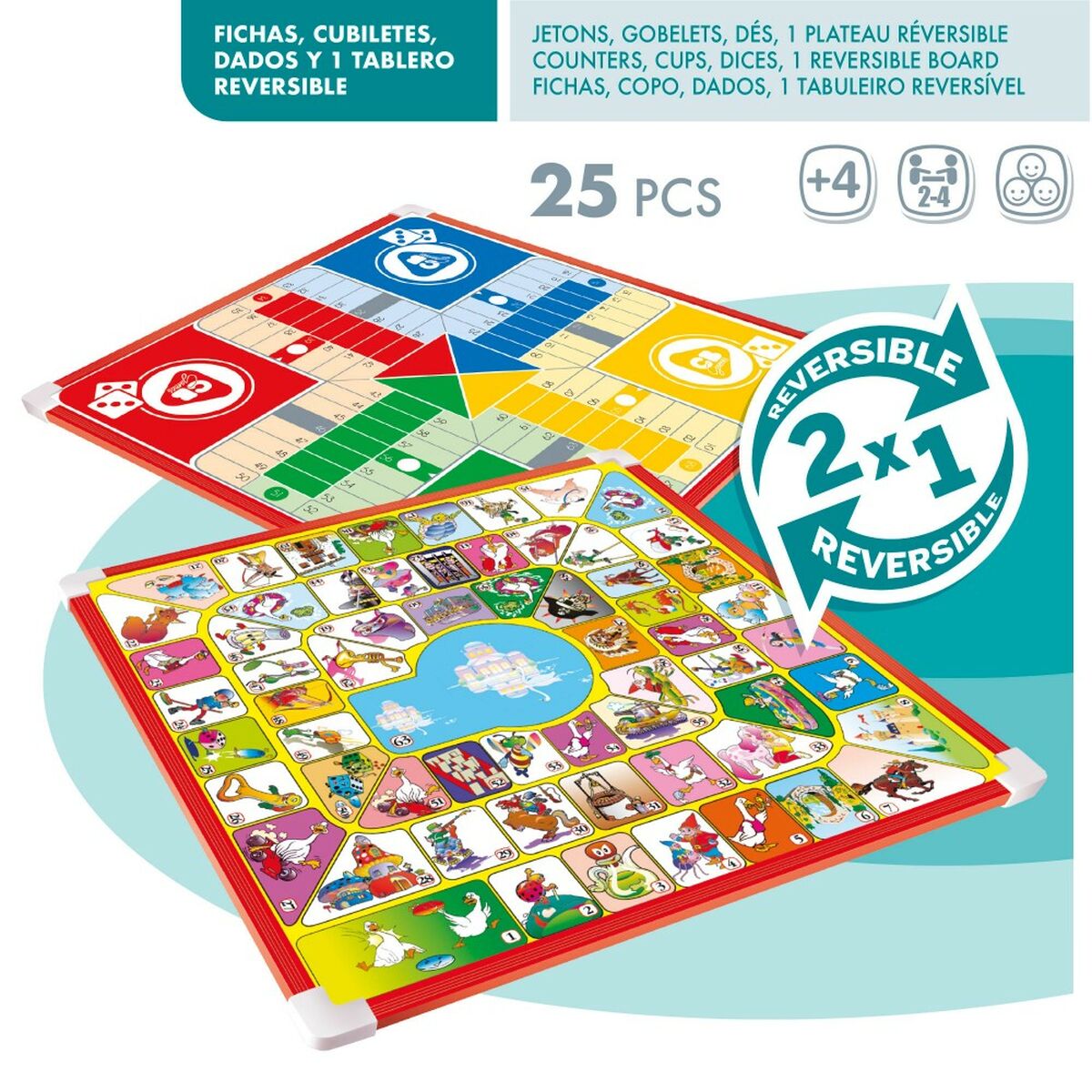 Tablă de Parchís și Oca Colorbaby 32 x 32 x 1 cm (25 Piese) (6 Unități) - Jucarii si jocuri, Jocuri și accesorii