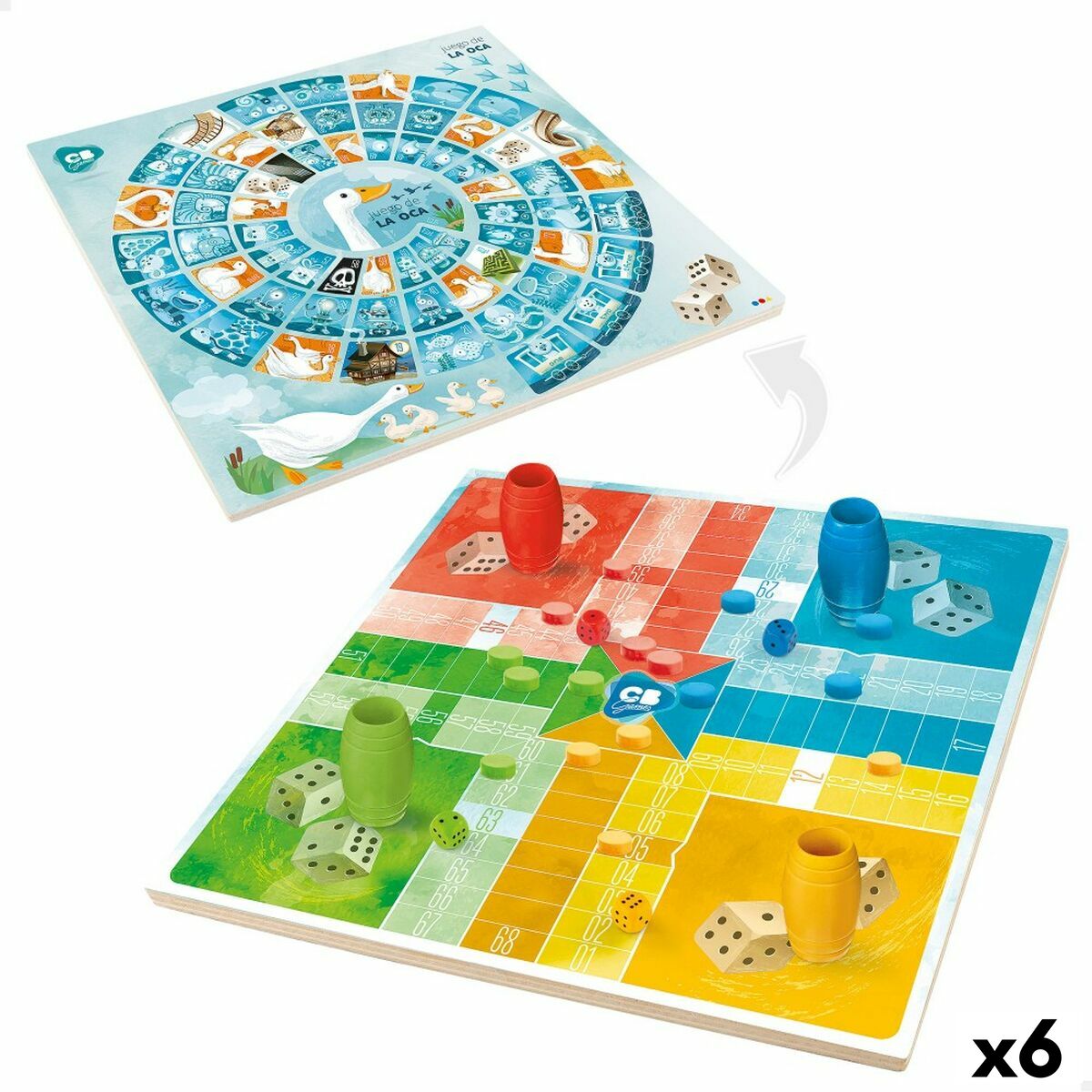 Tablă de Parchís și Oca Colorbaby 25 x 1 x 25 cm (25 Piese) (6 Unități) - Jucarii si jocuri, Jocuri și accesorii