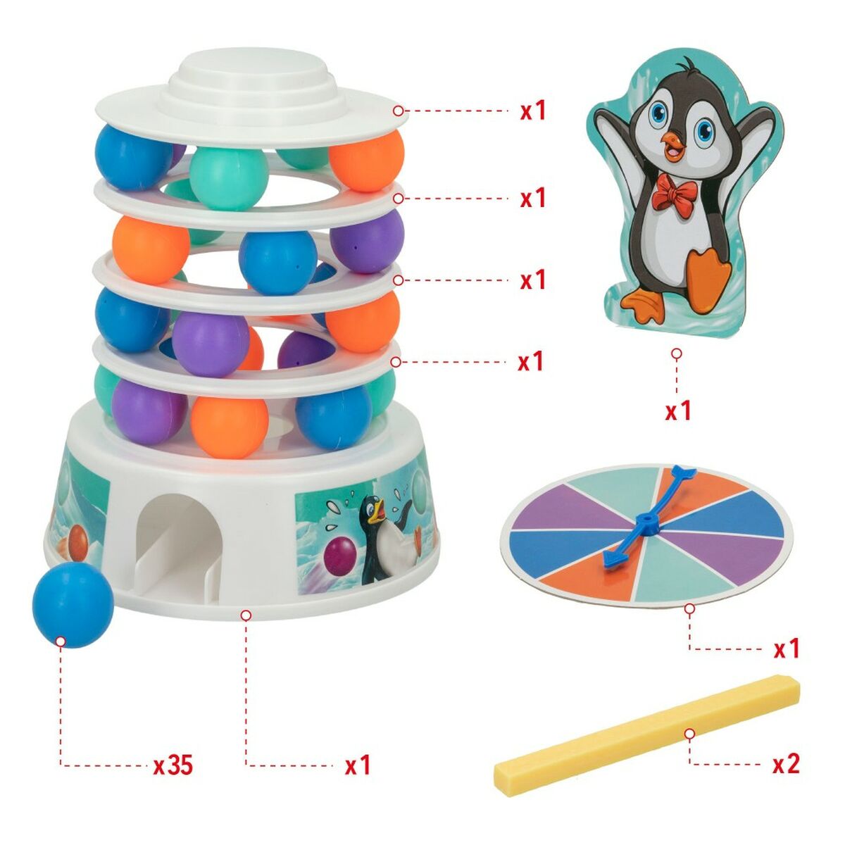 Joc de Masă Colorbaby Pinguin (6 Unități) - Jucarii si jocuri, Jocuri și accesorii